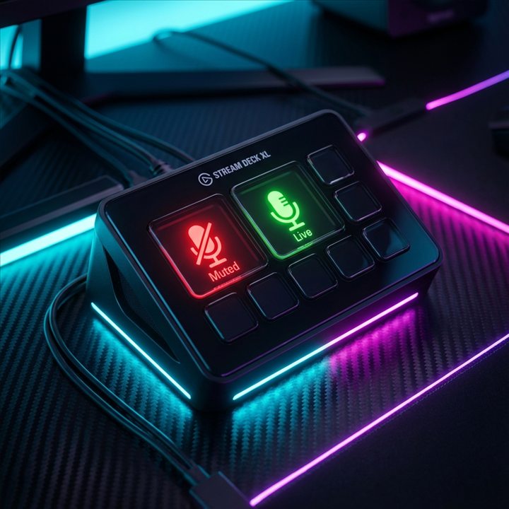 Stream Deck with Miut mute and live keys